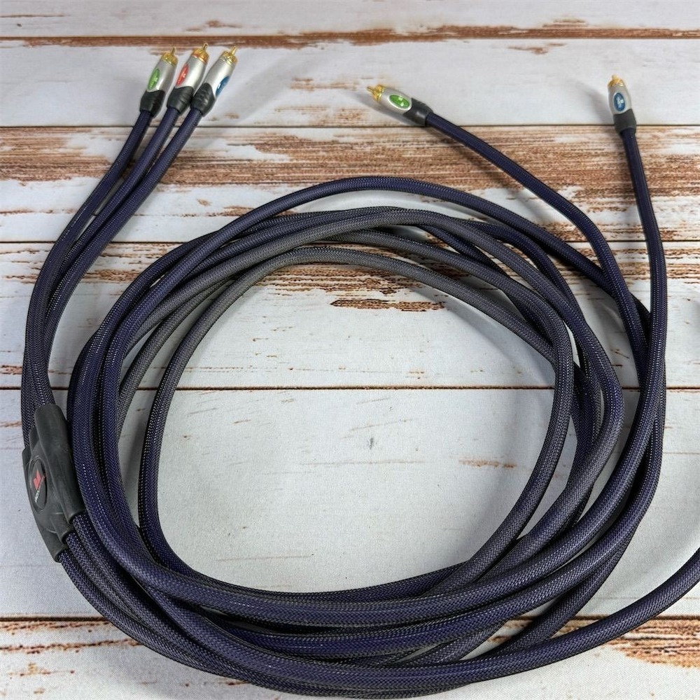 MONSTER THX Blue Gold Plated 4ft Component RCA Audio/Video Braided Cable